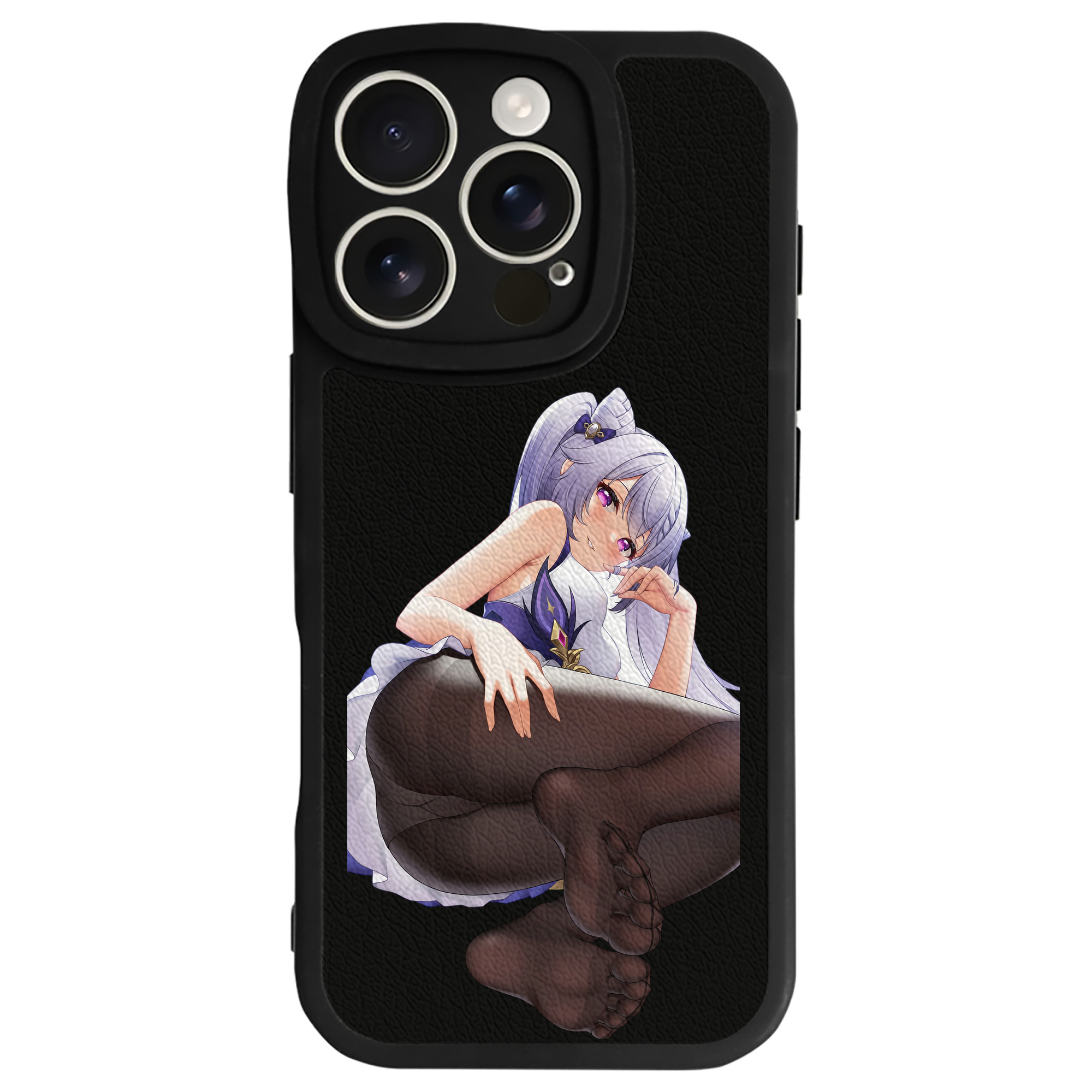 げんし神 刻晴 こくせい genshin Kokusei 【iPhone 16シリーズ対応】シリコンスマホケース（レザー調） 材質：シリコン